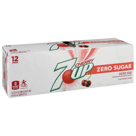 7Up Zero Sugar Cherry Soda (12 ct, 12 fl oz)