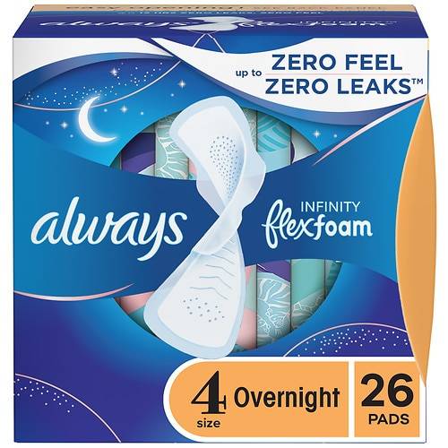 Always Infinity Pads, Overnight with Wings Unscented, Size 4 - 13.0 ea