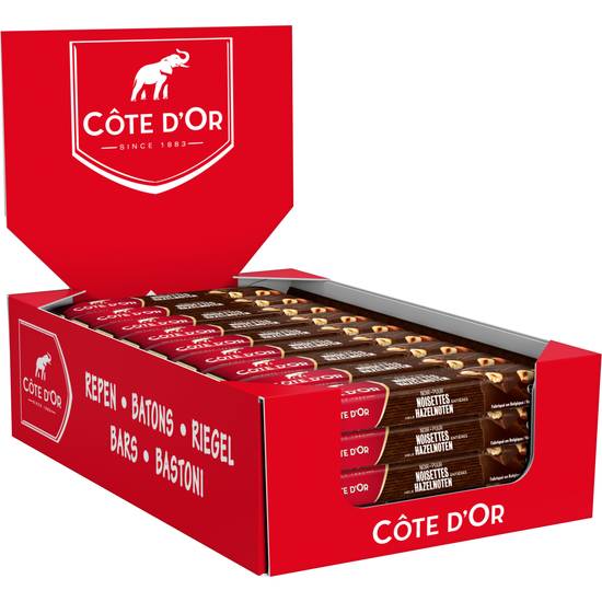 Côte d'Or - Bar de chocolat noir noisettes entières (32 pièces)