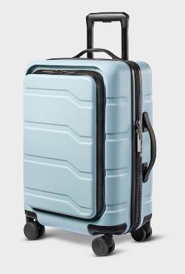 Hardside Carry On Spinner Suitcase with Front Pocket - Open Story™ Muddy Aqua