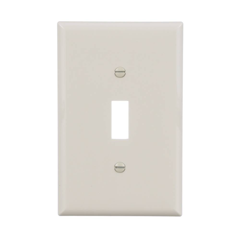 Eaton 1-Gang Midsize Light Almond Polycarbonate Indoor Toggle Wall Plate | PJ1LA-F-LW