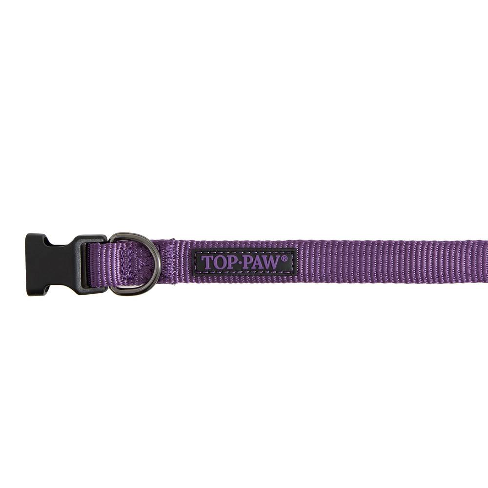 Top Paw Gunmetal Nylon Dog Collar, M, Purple