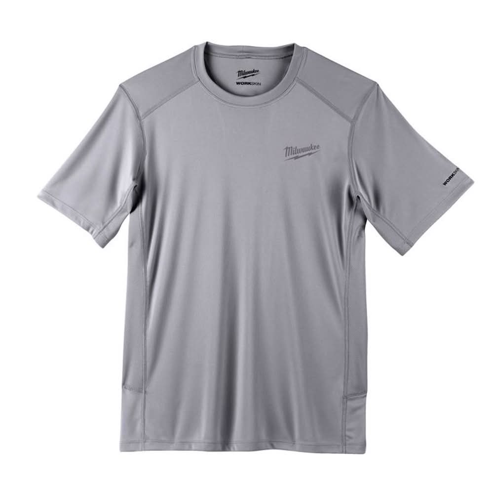 Milwaukee Workskin M Short Sleeve Men'S Crew Neck Gray Lightweight Performance Tee Shirt