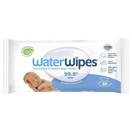 Waterwipes Fragrance Free Sensitive Skin Baby Wipes (60 Pack)