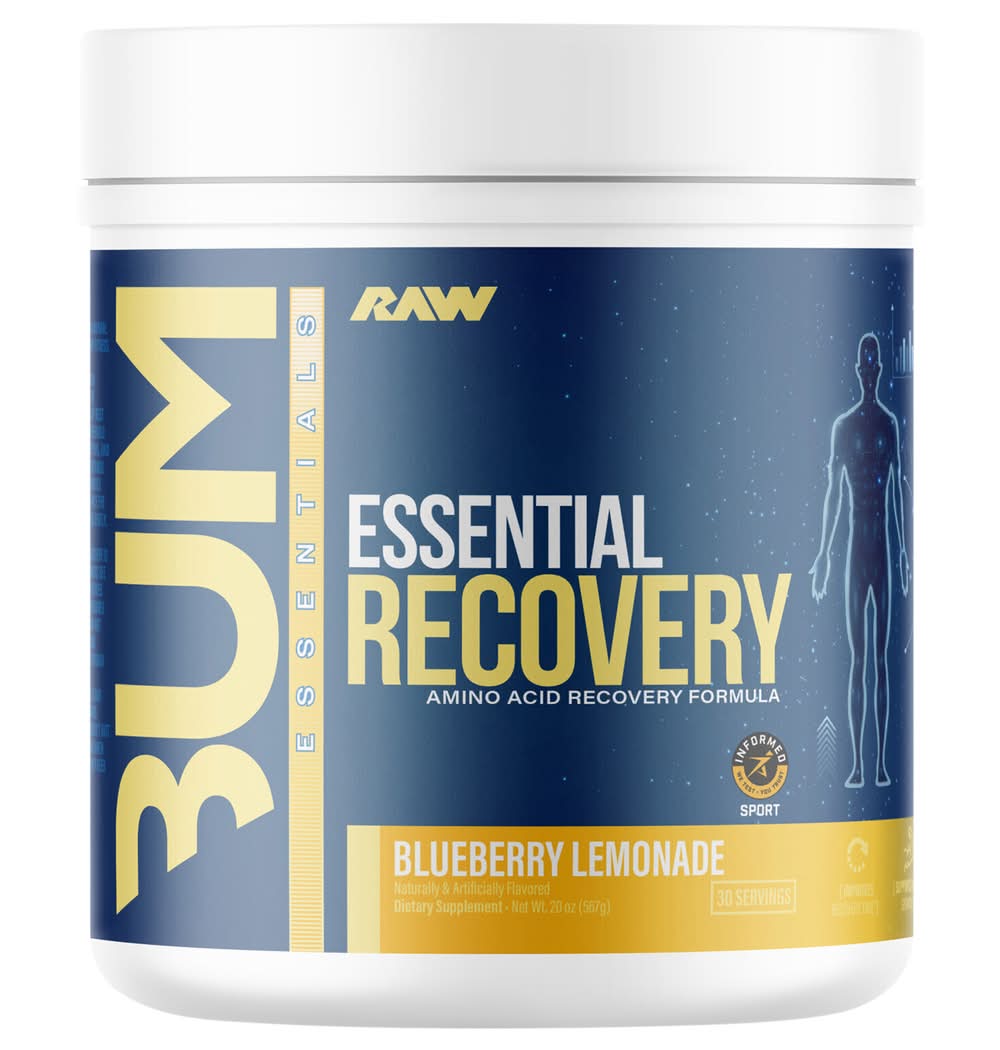 RAW Bum Essential Recovery Powder, Blueberry-Lemonade (20 oz)