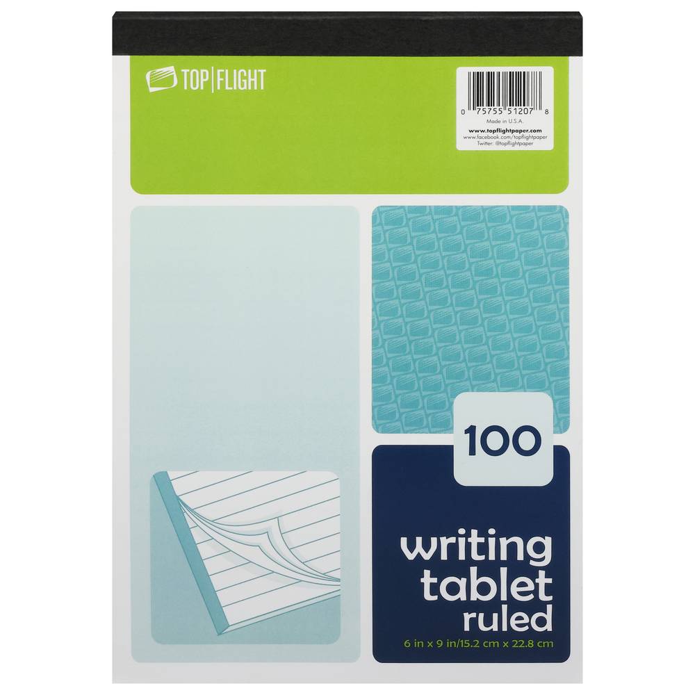 Top Flight 100 Pages Ruled Writing Tablet