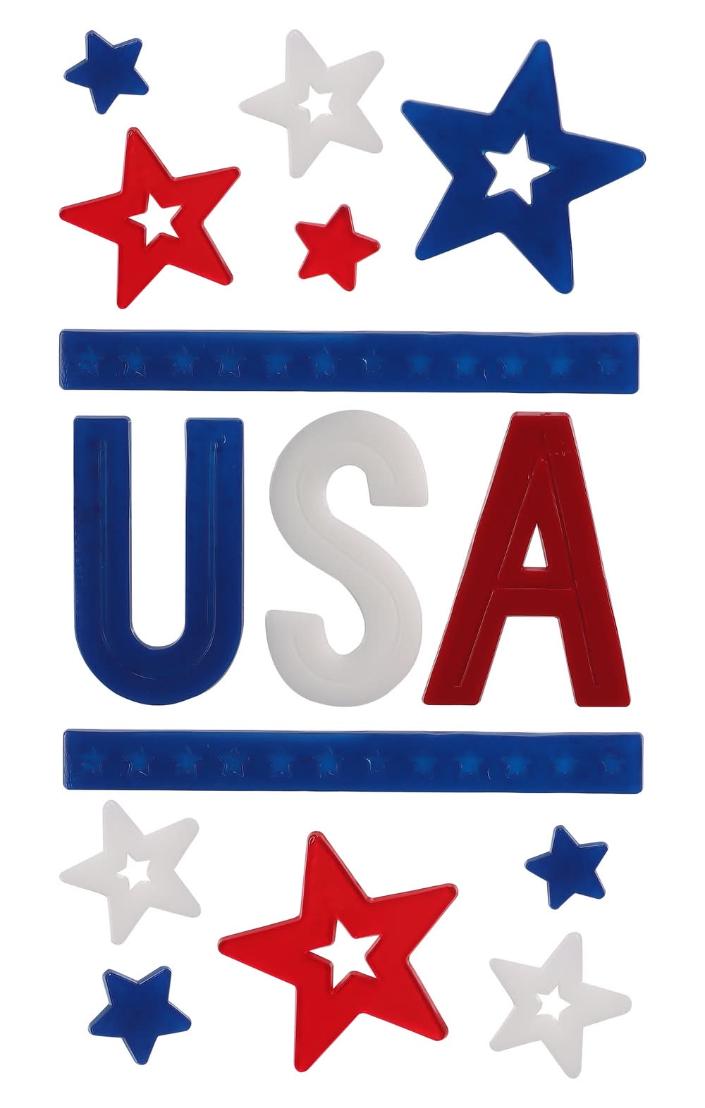 Holiday Living Gel Indoor Window cling Patriotic 4th of July Decor