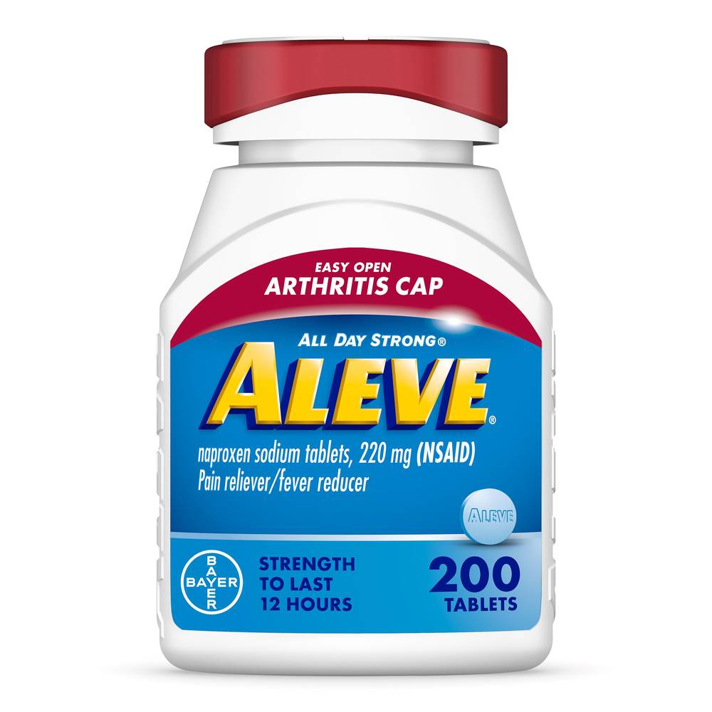 Aleve Easy Open Arthritis Cap Pain Relief Naproxen Sodium 220Mg (Nsaid) Caplets, 200 Ct