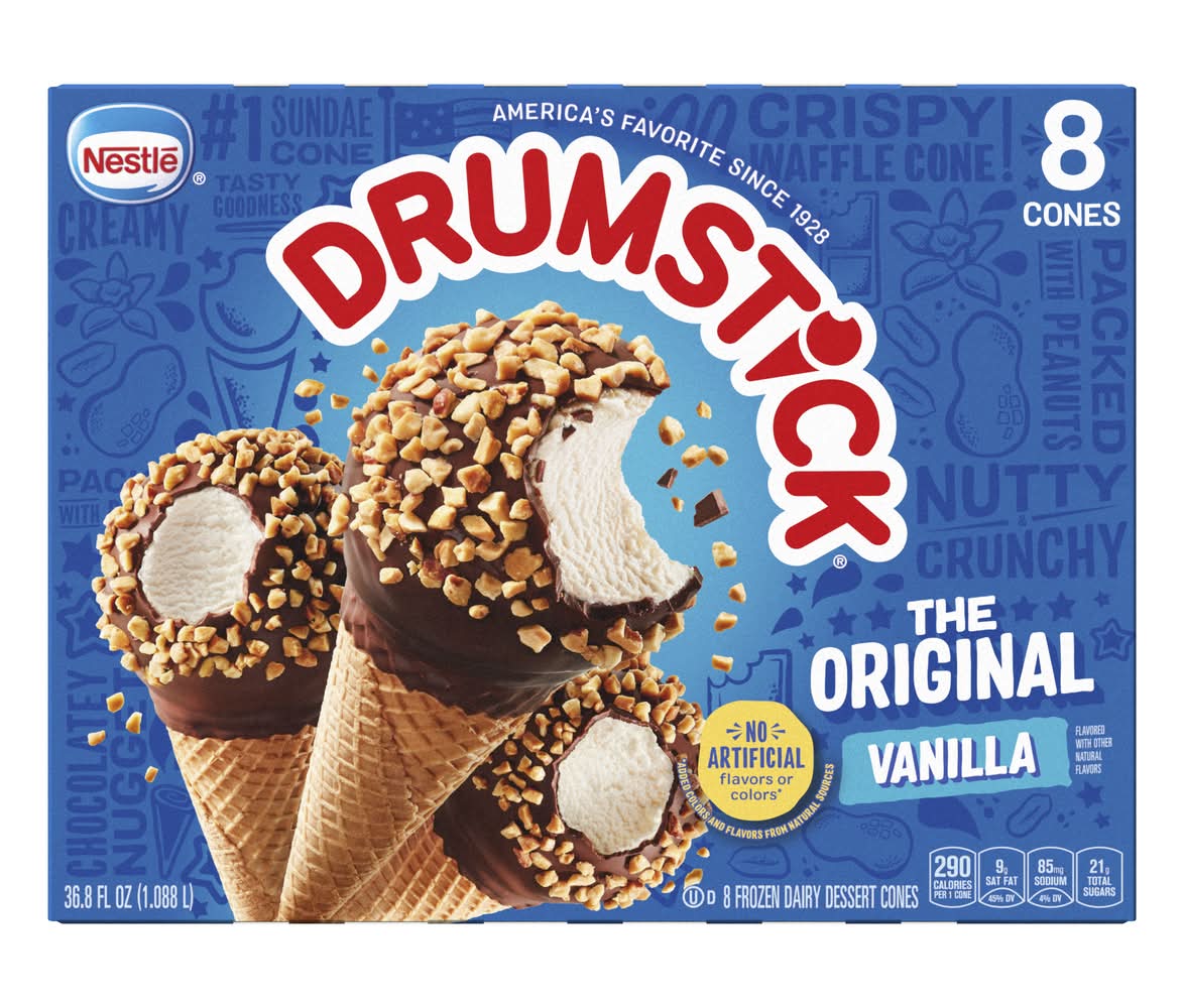 Drumstick The Original Ice Cream Cones, Vanilla (36.8 fl oz, 8 ct)