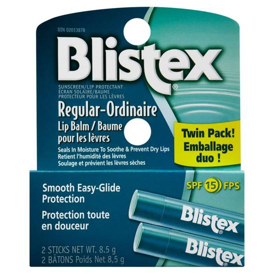 Blistex Regular Spf 15 Lip Balm Twin Pack! (8.50 g)