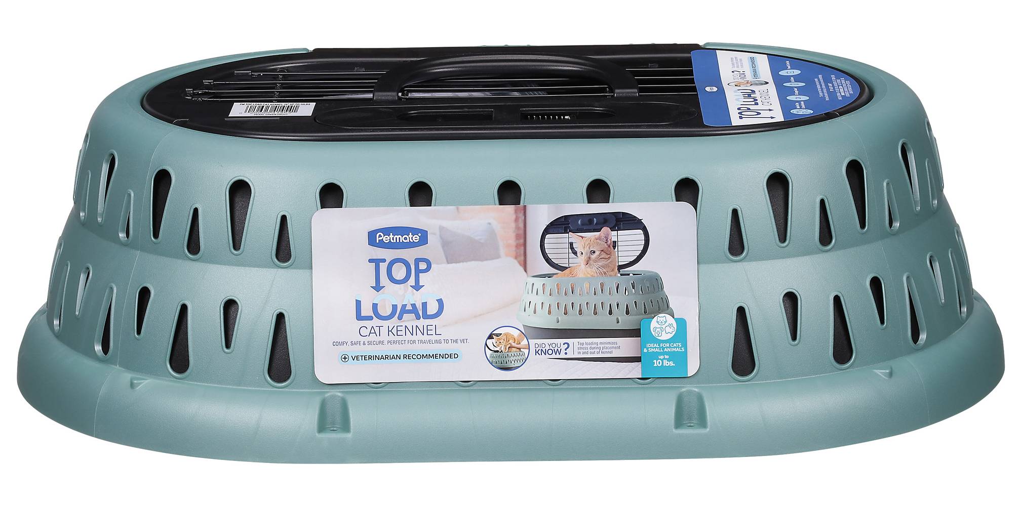 Petmate Top Load Cat Kennel, Pearl Green Frost