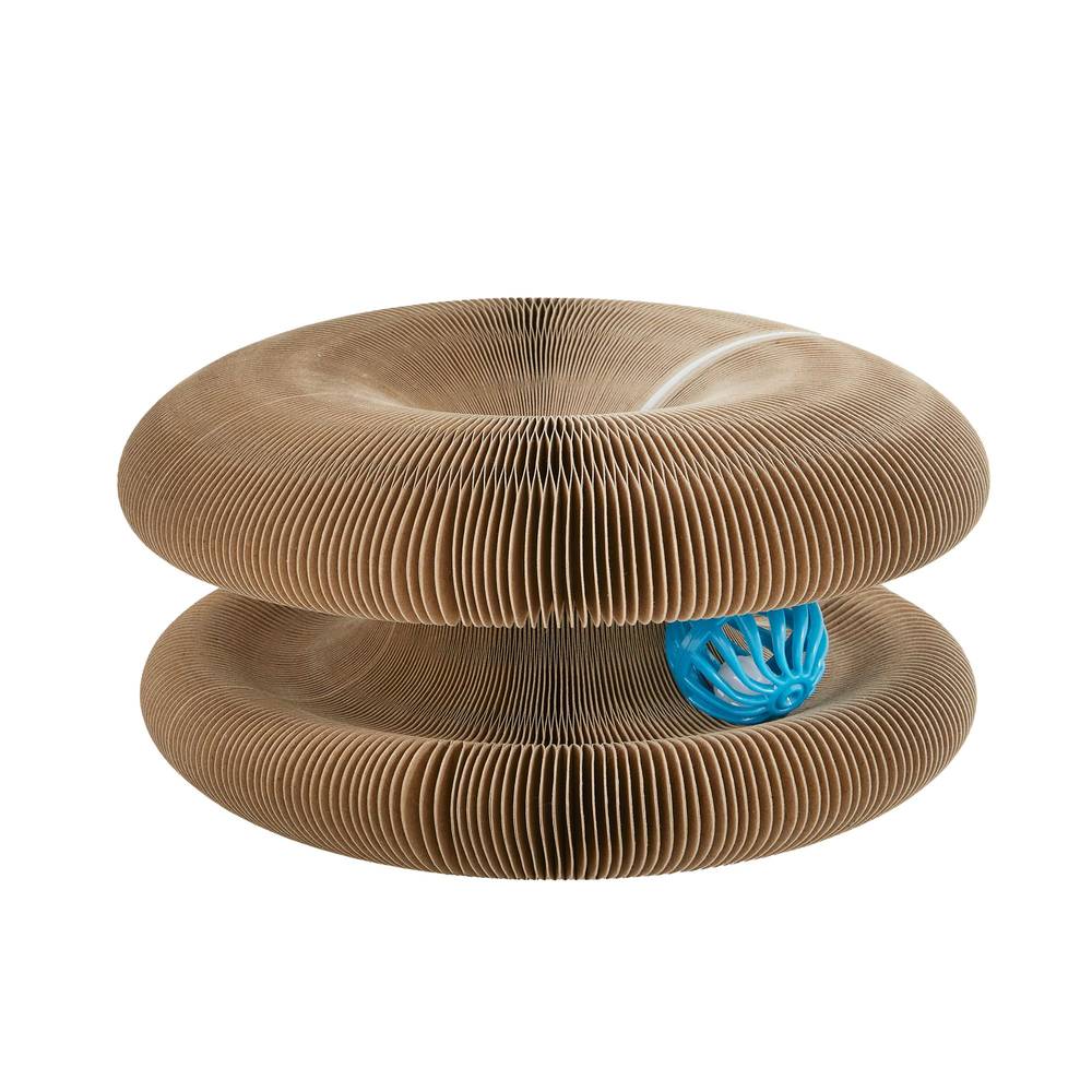 Whisker City Modular Track With Ball Corrugate Scratcher Cat Toy (brown)