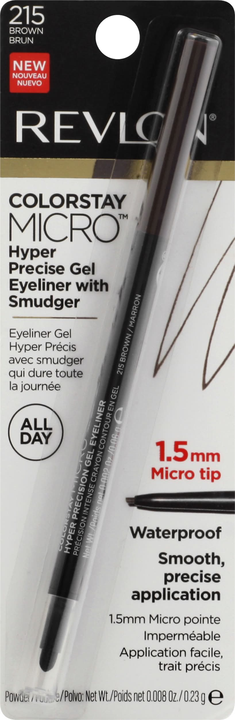 Revlon Colorstay Micro Gel Eyeliner, 215 Brown (0.23 g)