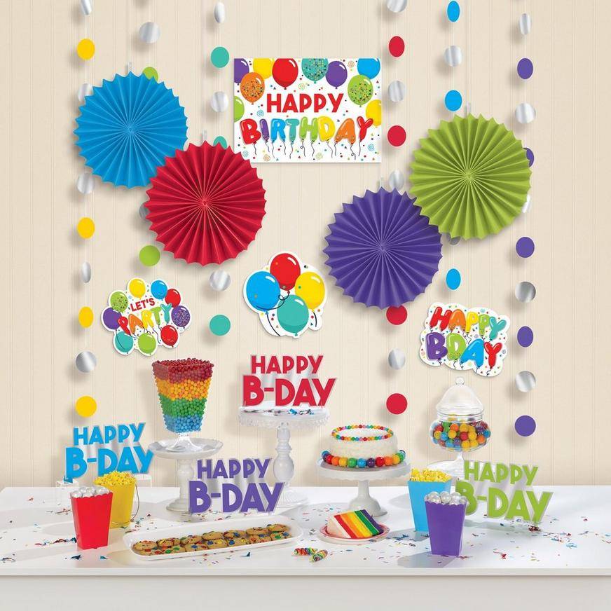 Party City Birthday Balloons Room Decorating Kit (18 ct) (multi)