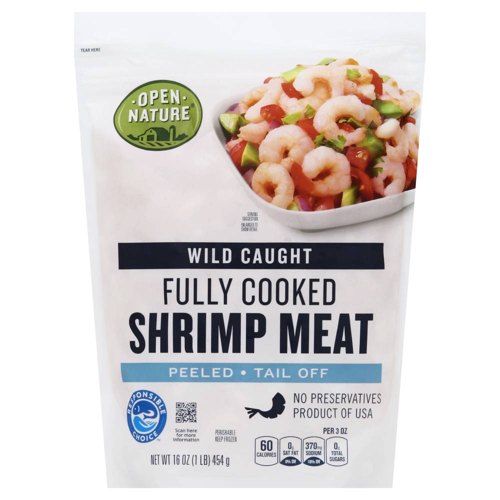 Open Nature Peeled Tail Off Fully Cooked Shrimp Meat (1 lbs)