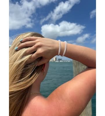 TELETIES Peppermint Hair Ties, S, Blue (3 ct)