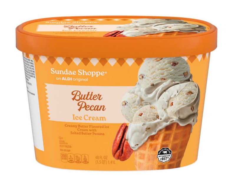 Sundae Shoppe Ice Cream, Butter Pecan (48 fl oz)