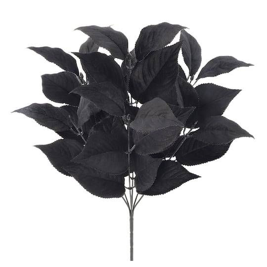 18" Black Leaf Halloween Bush By Ashland