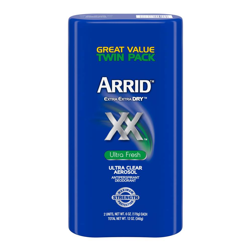 Arrid Ultra Clear Aerosol and Fresh Antiperspirant Deodorant (2 ct)