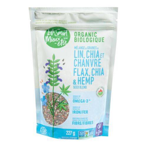Life smart graines de lin chia et de chance (227 g) - flax chia and hemps seeds (227 g)