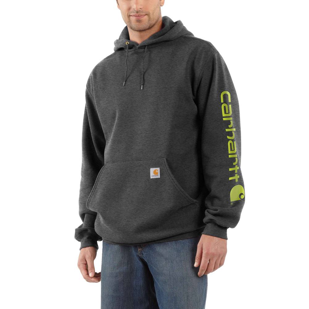 Carhartt Men's Gray Fleece Long Sleeve Graphic Sweatshirt (Medium) | K288-026MREG