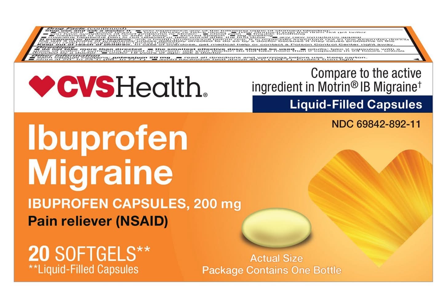 CVS Health Ibuprofen Migraine 200 mg Softgels (20 ct)