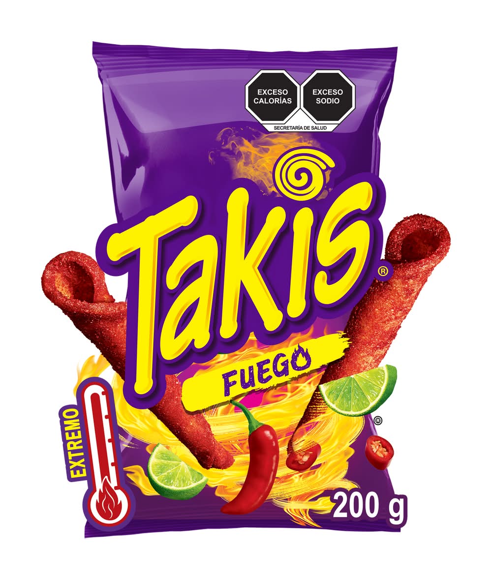 Takis · Botanas de maíz fuego, chile-limón (200 g)