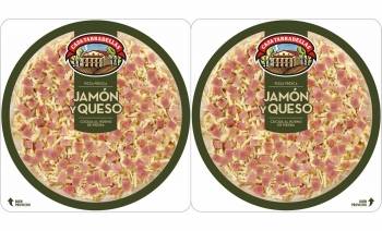 Pizza de jamón y queso Casa Tarradellas pack de 2 unidades de 220 g.