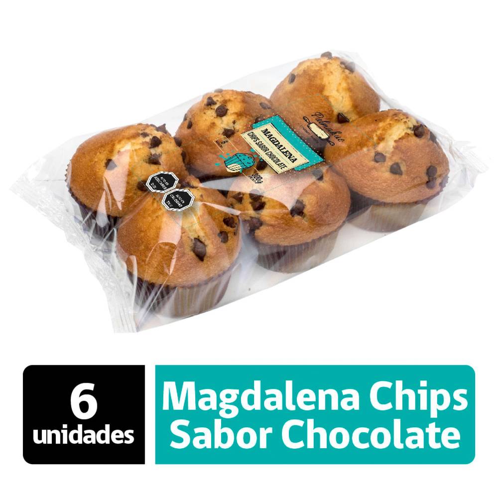 Pulmahue magdalenas con chips de chocolate (6 un)