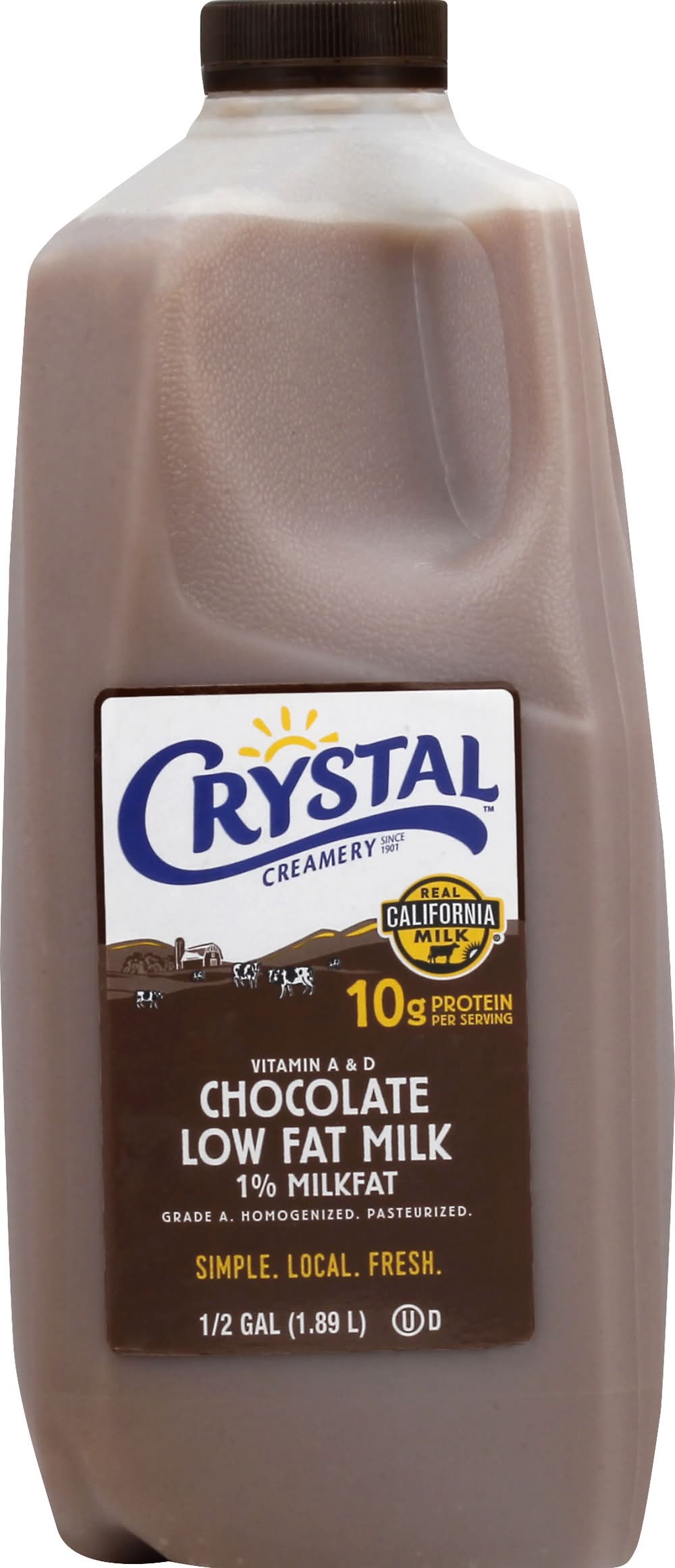 Crystal Creamery 1% Lowfat Milk, Chocolate (64 fl oz)