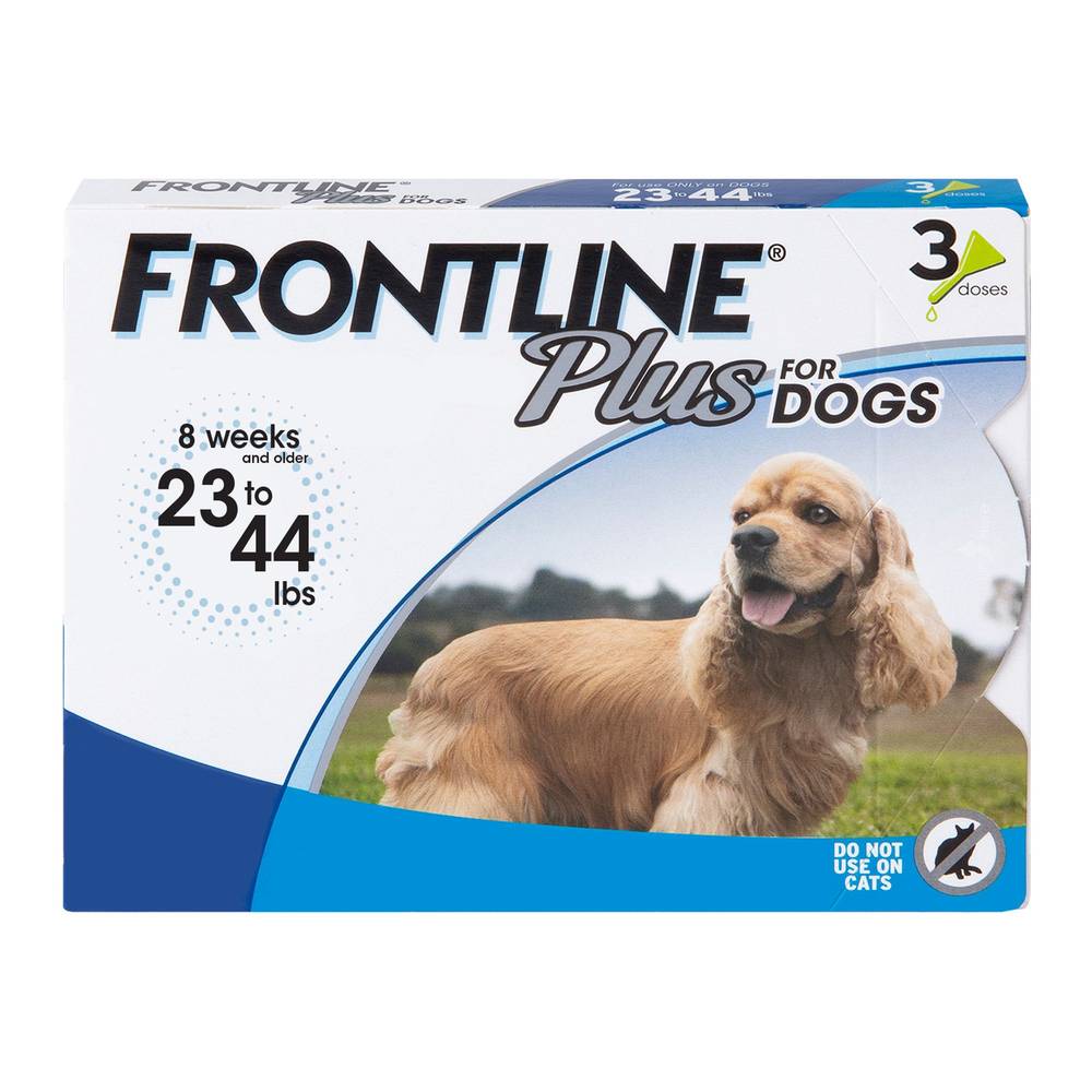 Frontline Plus Flea and Tick Dog Treatment 23-44 lbs (Size: 3 Count)
