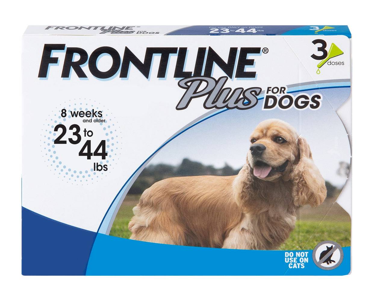 Frontline Plus Flea and Tick Dog Treatment 23-44 lbs (Size: 3 Count)