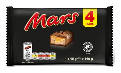 Mars Caramel, Chocolate Bars (4 x 40g)