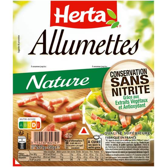 Herta - Allumettes nature conservation sans nitrite