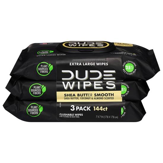 Dude Wipes Shea Butter Smooth Wipes (extra large 7 in x 7 in)