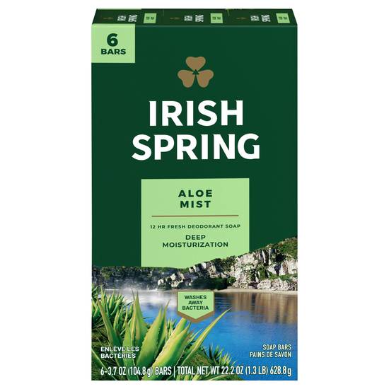 Irish Spring Aloe Mist Deodorant Soap Bars