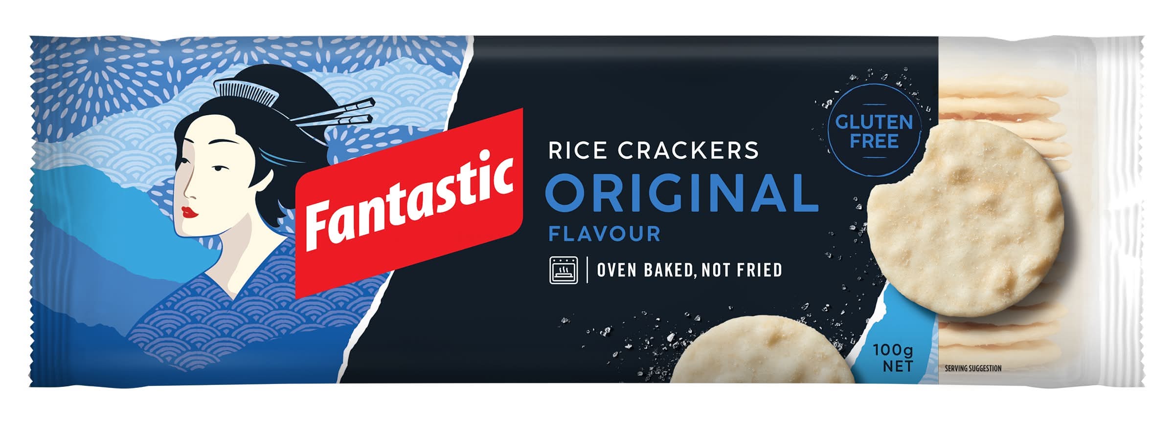 Fantastic Gluten Free Rice Crackers, Original (100g)