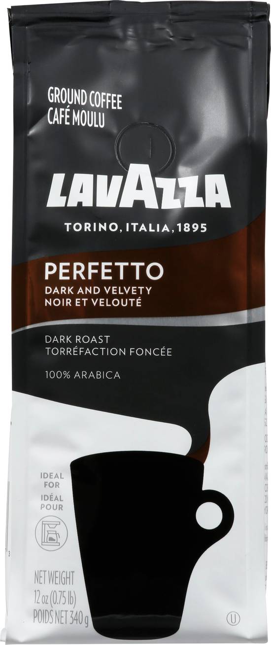 Lavazza Perfetto Dark Roast 100% Arabica Ground Coffee (12 oz)