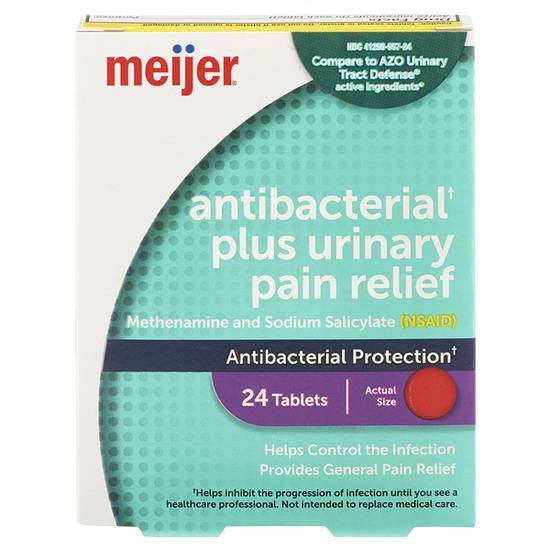 Meijer Antibacterial Plus Urinary Pain Relief, 24 ct