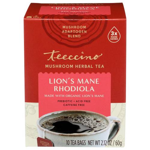 Teeccino Lion's Mane Rhodiola Mushroom Herbal Tea