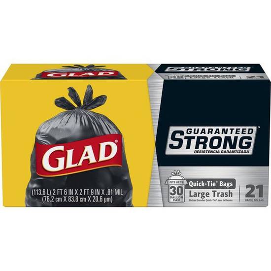 Glad 30 Gallon Strong Quick-Tie Trash Bags ( 21 ct)