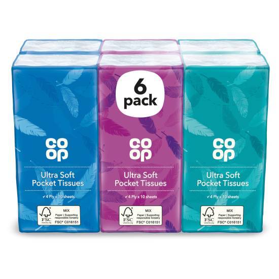 Co-op Ultra Soft Pocket Tissues (6 pack)