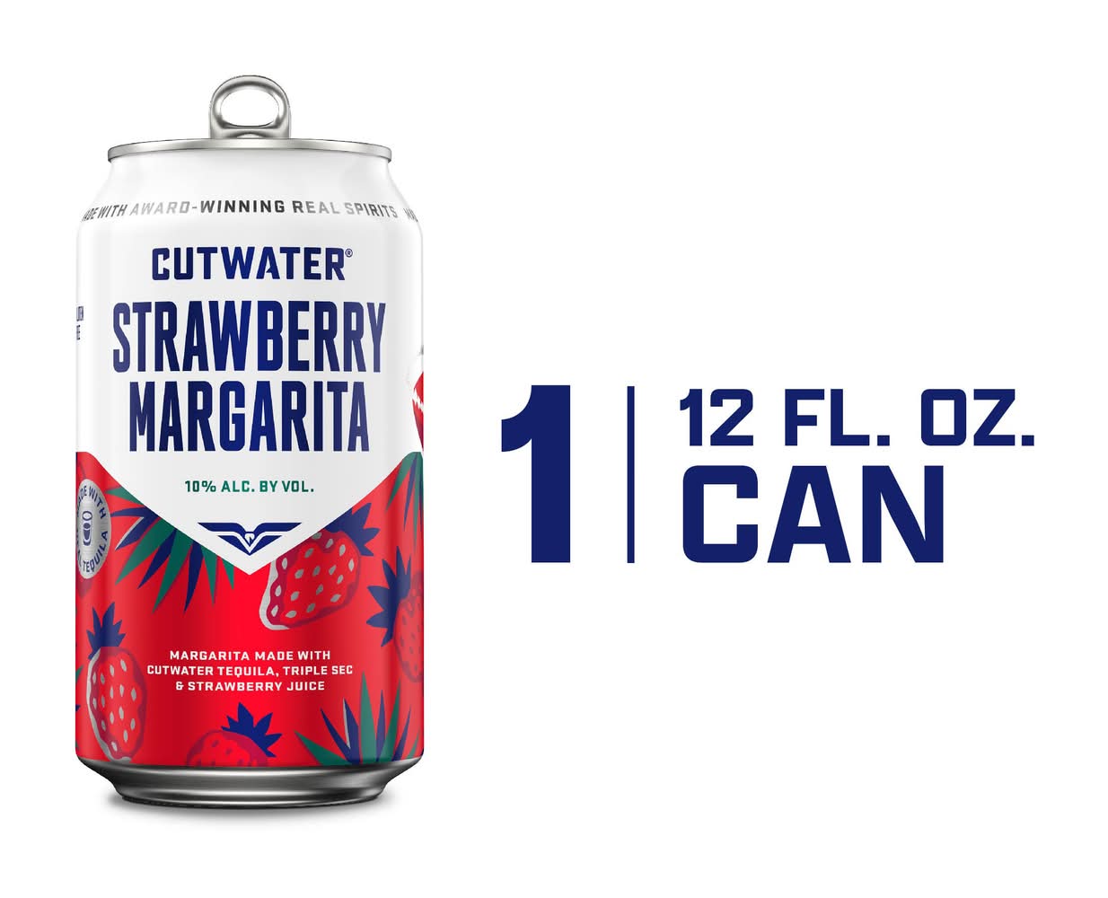 Cutwater Spirits Margarita, Strawberry (4 x 12 fl oz)