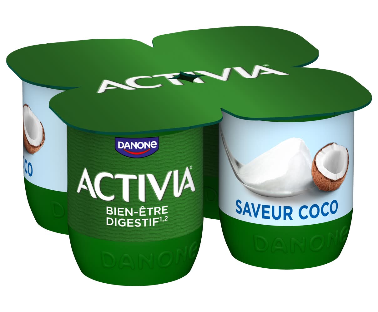 Activia - Yaourt aromatisé au bifidus, coco (4 x 125g)