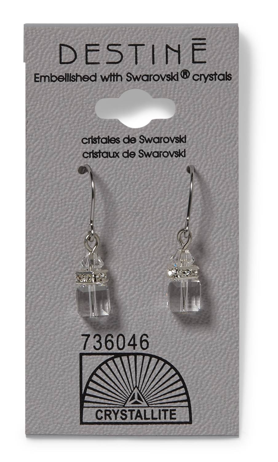 Crystallite Destine Cube Dangle Earrings