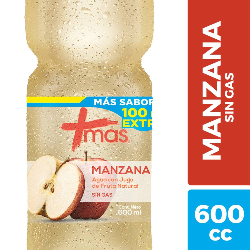 Mas · Agua saborizada sin gas manzana (600 ml)