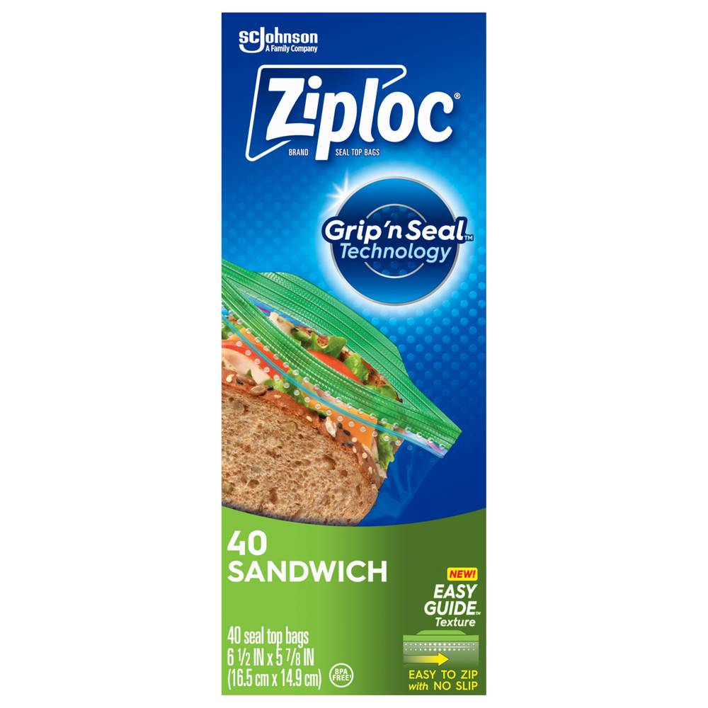 Ziploc Easy Open Tabs Sandwich Bags (40 ct)