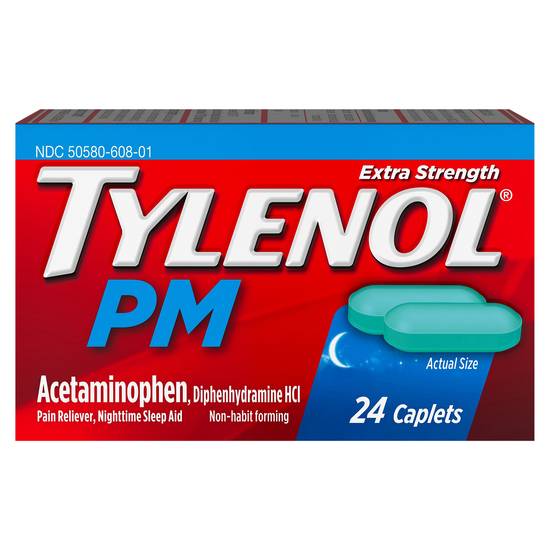 Tylenol Pm Extra Strength Pain Reliever & Sleep Aid Caplets (24 ct)