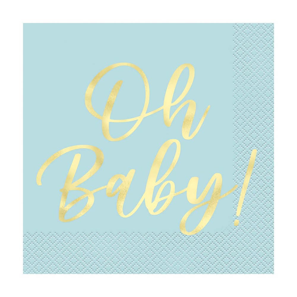 'Oh Baby' Luncheon Napkins Teal