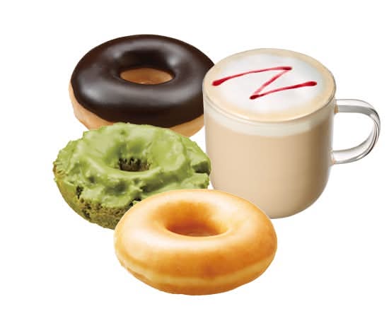 【3コンボ】ストロベリー クレームブリュレ ティーラテ(ホット)+おすすめドーナツ3種